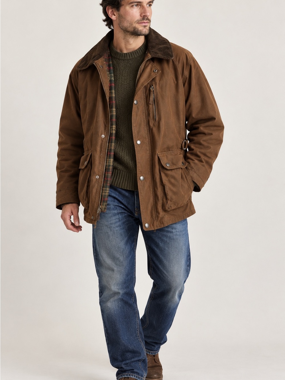 Vintage Banana Republic Brown Chore Coat Safari Field Jacket Made in England L